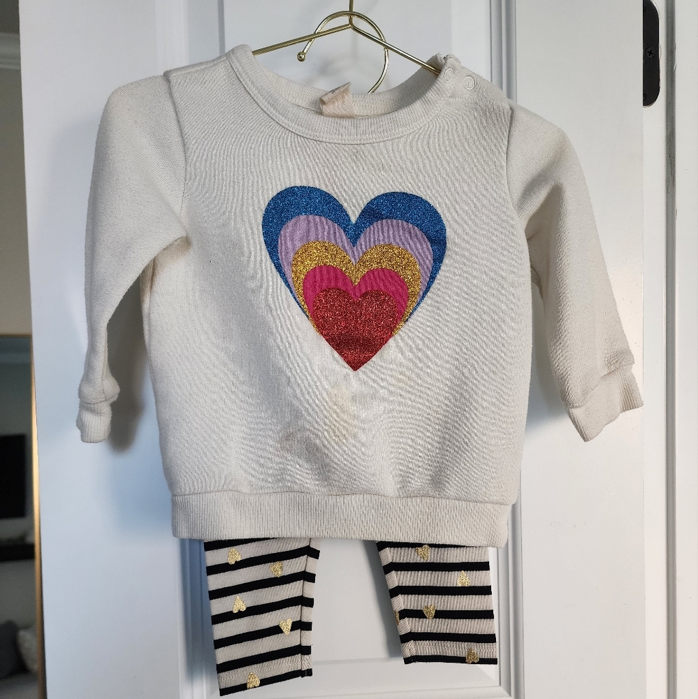Tucker + Tate from Nordstrom Two Piece Baby Girl Leggings and Sweater - Size 9mo